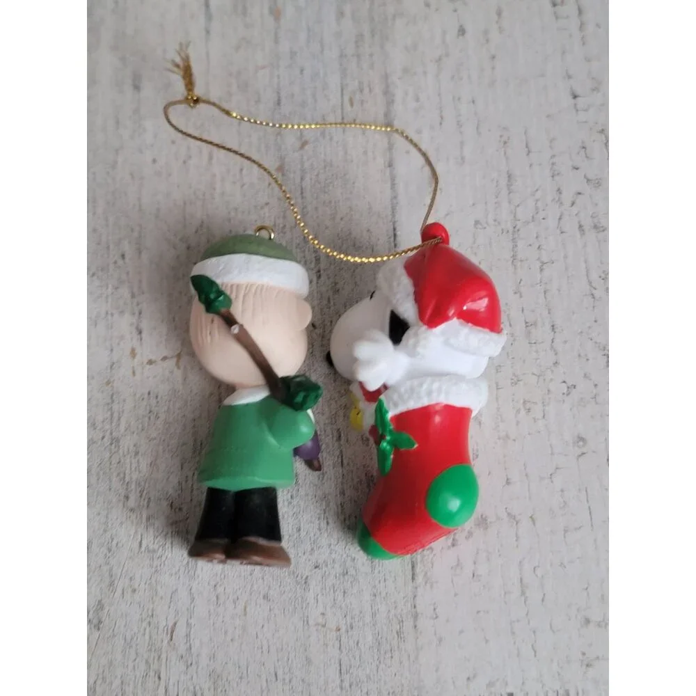 Linus‎ snoopy stocking ornament Xmas set Woodstock set